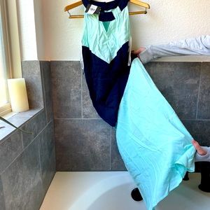 Flowing two-toned blue maxi dress